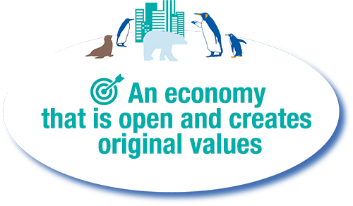 An economy that is open and creates original values